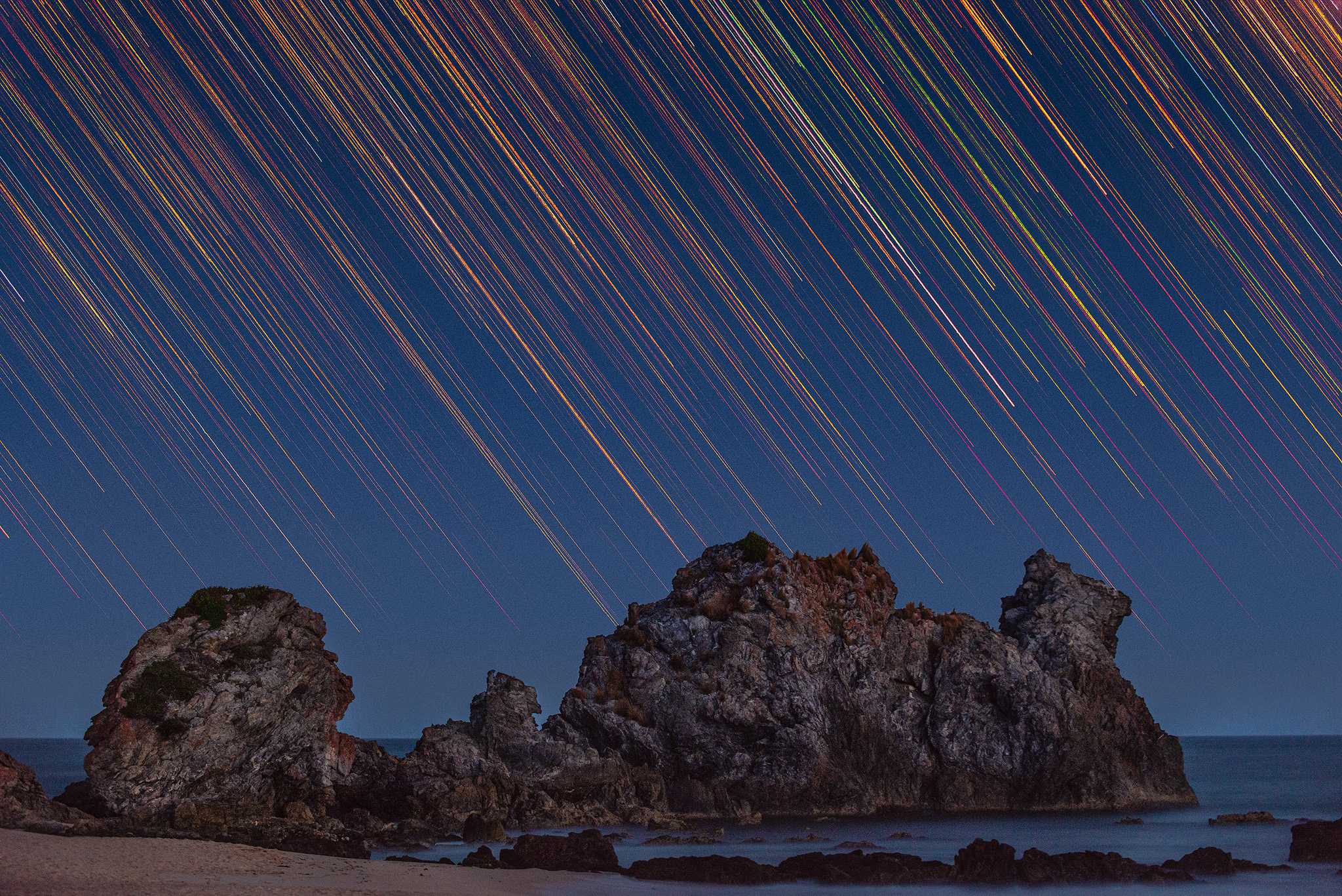 Star Trails over Camel Rock