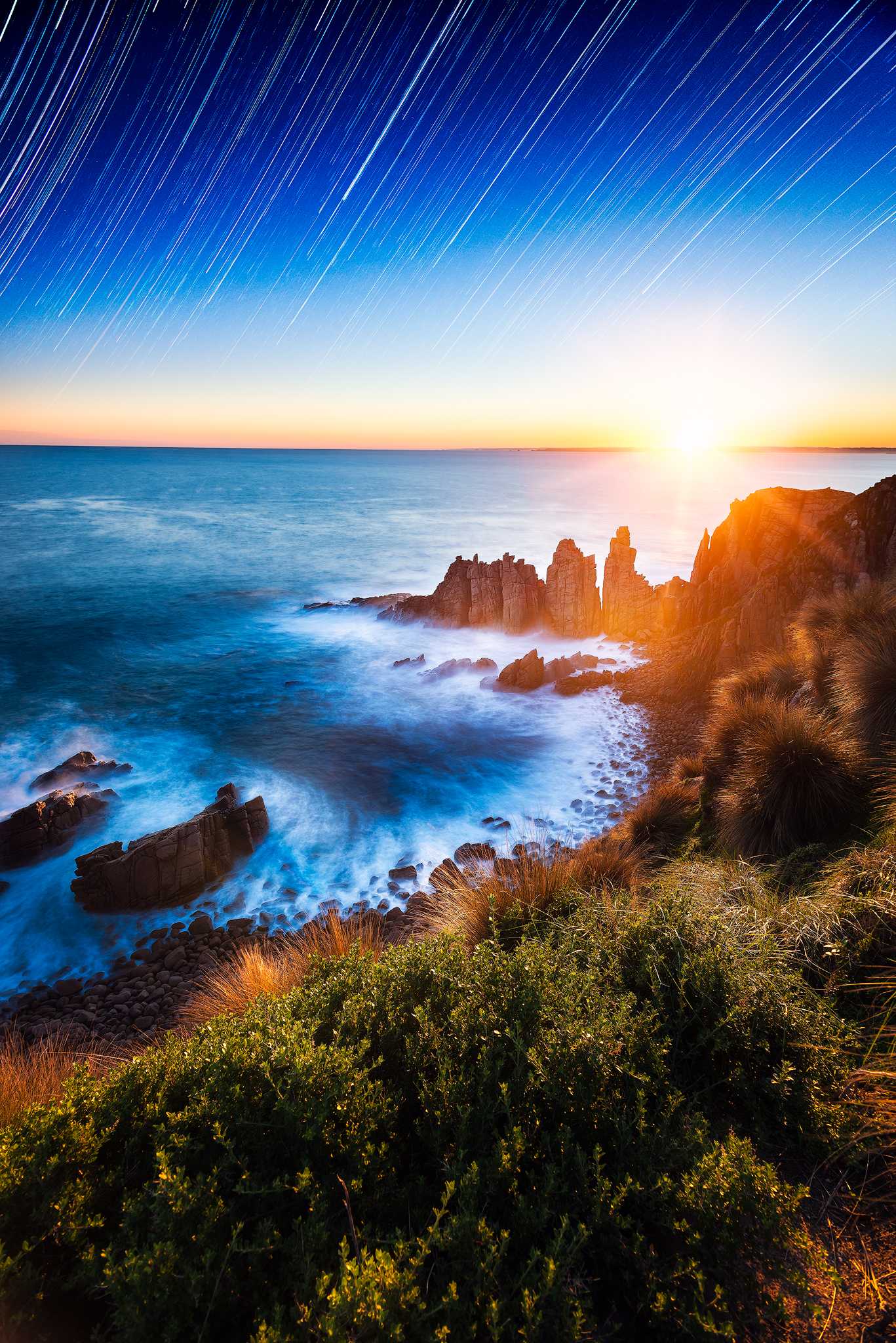 Star Trails at Pinnacles, Phillip Island
