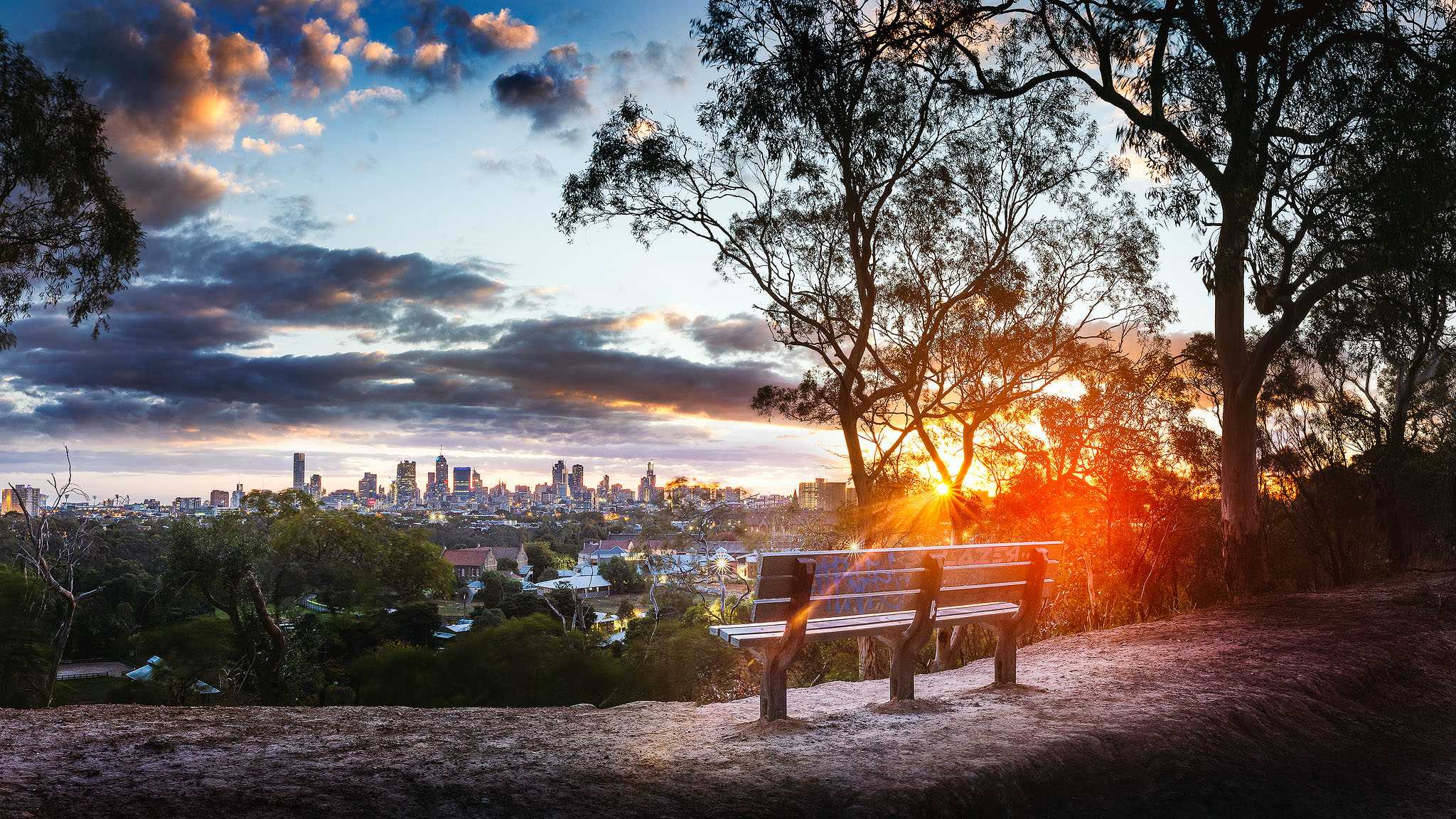 Melbourne City Sunset View